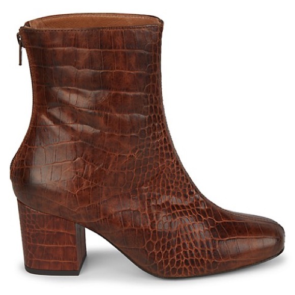 NWT Free People Cecile Croc Embossed Bootie - Picture 2 of 7